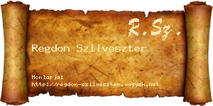 Regdon Szilveszter névjegykártya